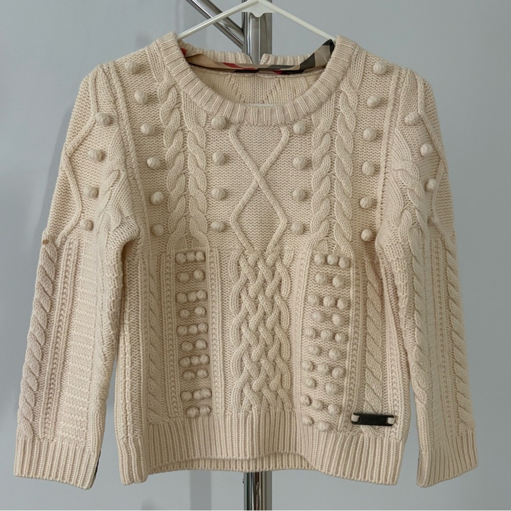 Burberry Cream Cable Knit Sweater
